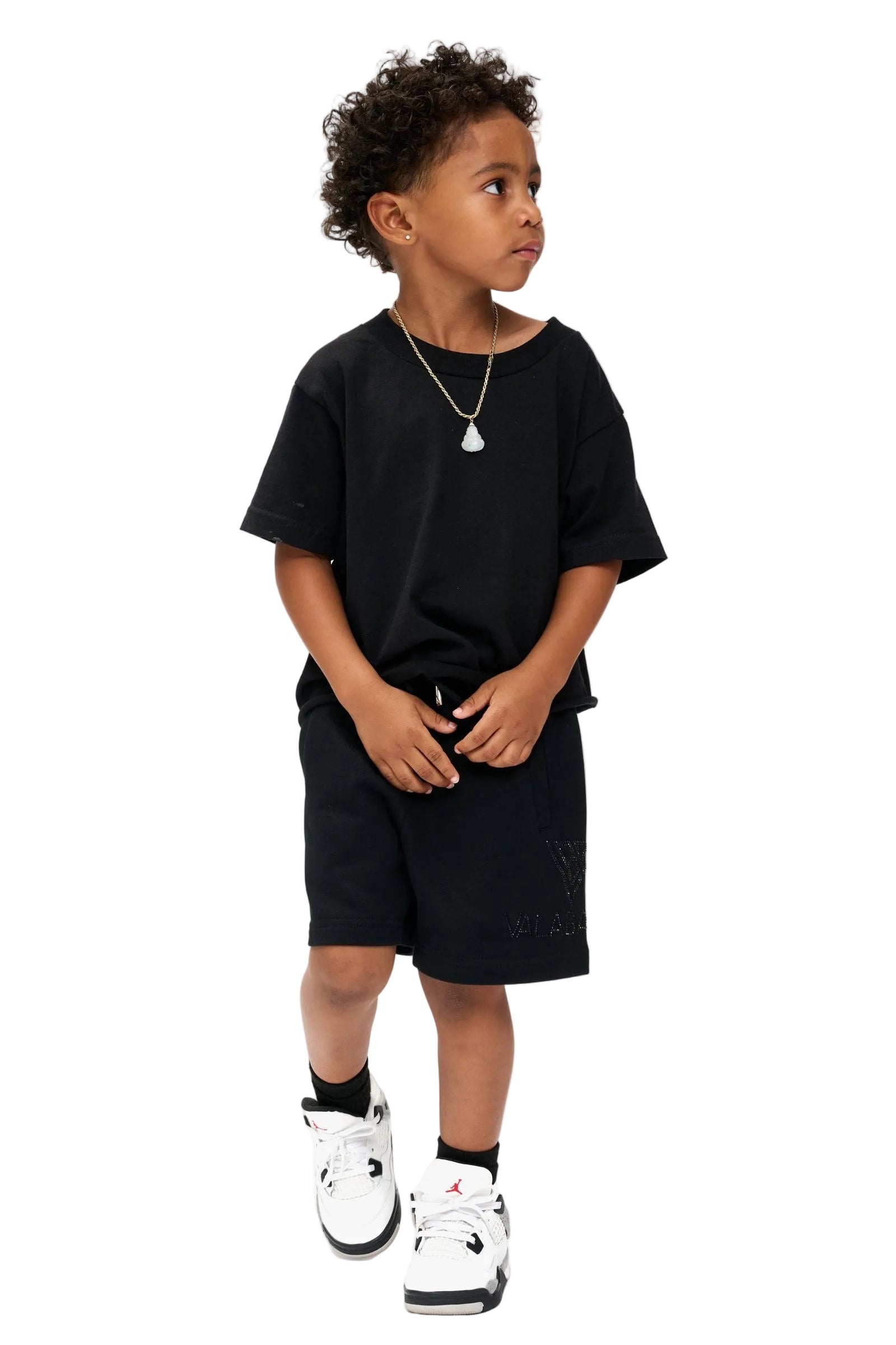 Action Model Pose View of the Valabasas Kids “DUNYA” Shorts