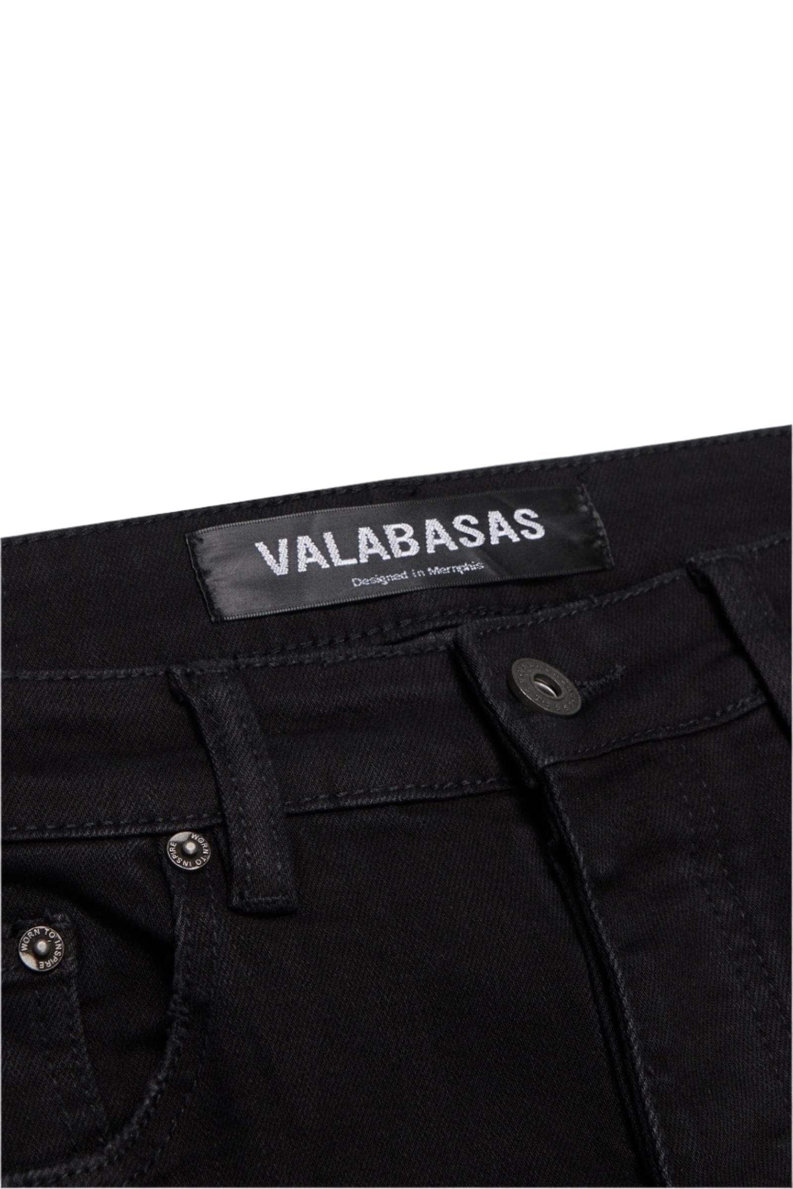 Valabasas "COVERT" BLACK FLARED STACKED JEAN