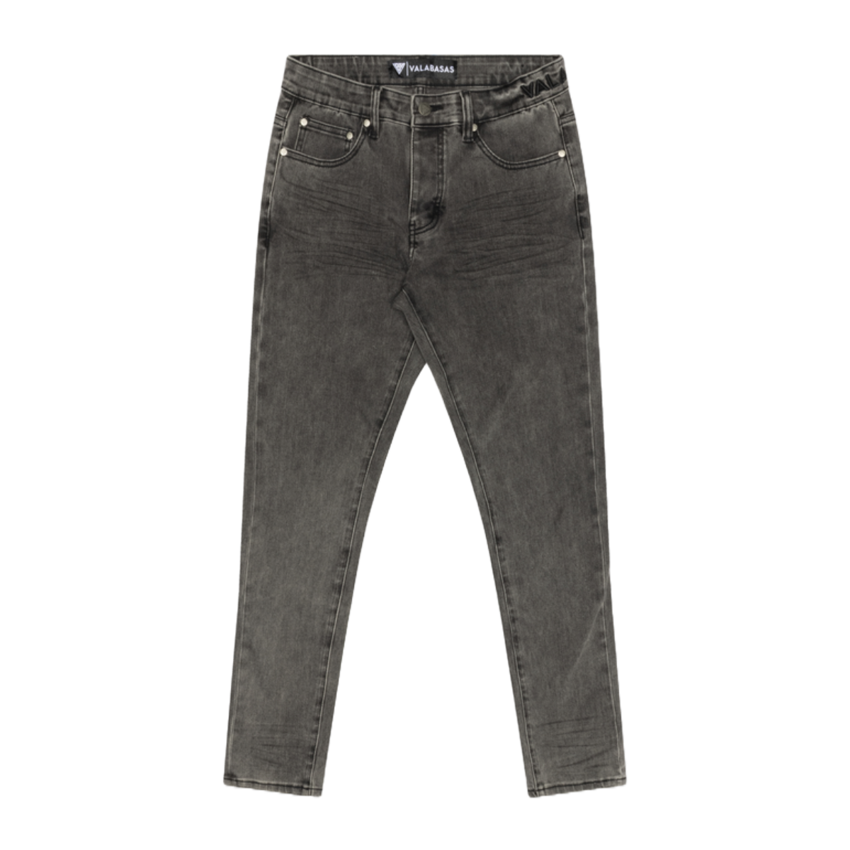 Front View of the Valabasas "MR.SLIM" GREY 4 WAY STRETCH SLIM FIT JEAN