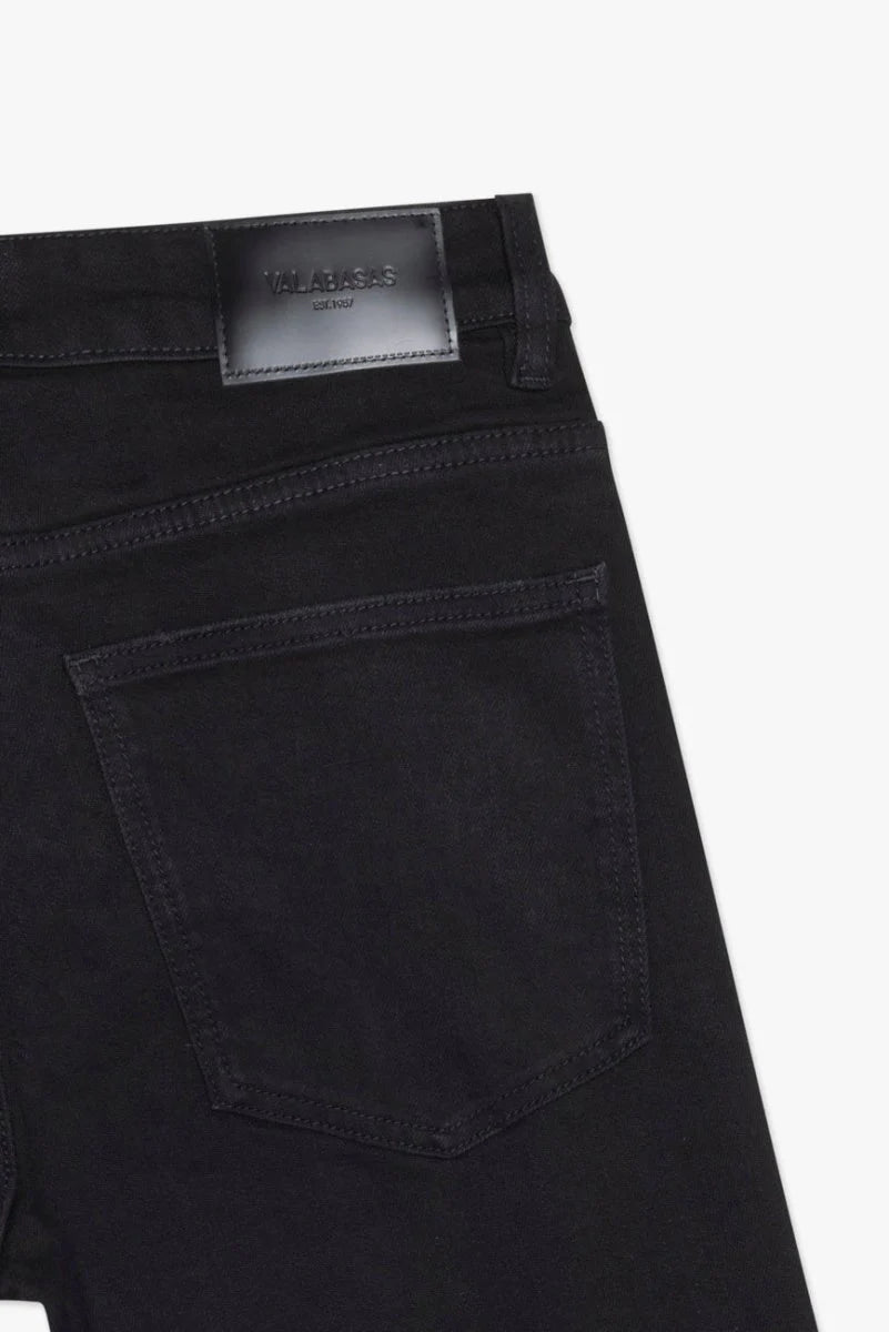 Close Up Back View of the Valabasas Mr.Stacked - BLACK Jeans