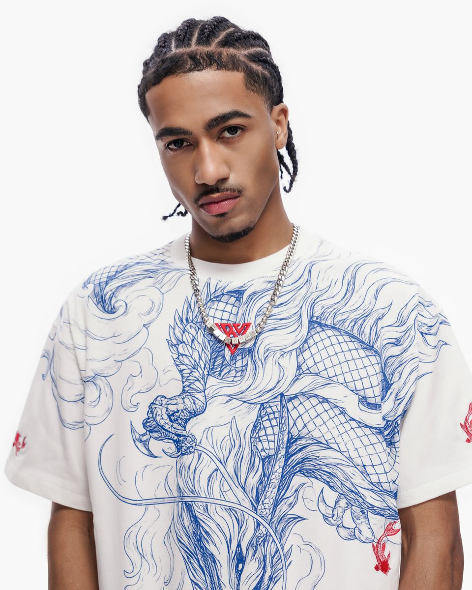 Front Close Up View of the Valabasas "MYTHIC FLOW" TEE