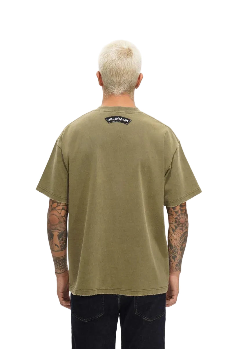 Back View of the "NOMAD" DK GREEN T-Shirt by Valabasas