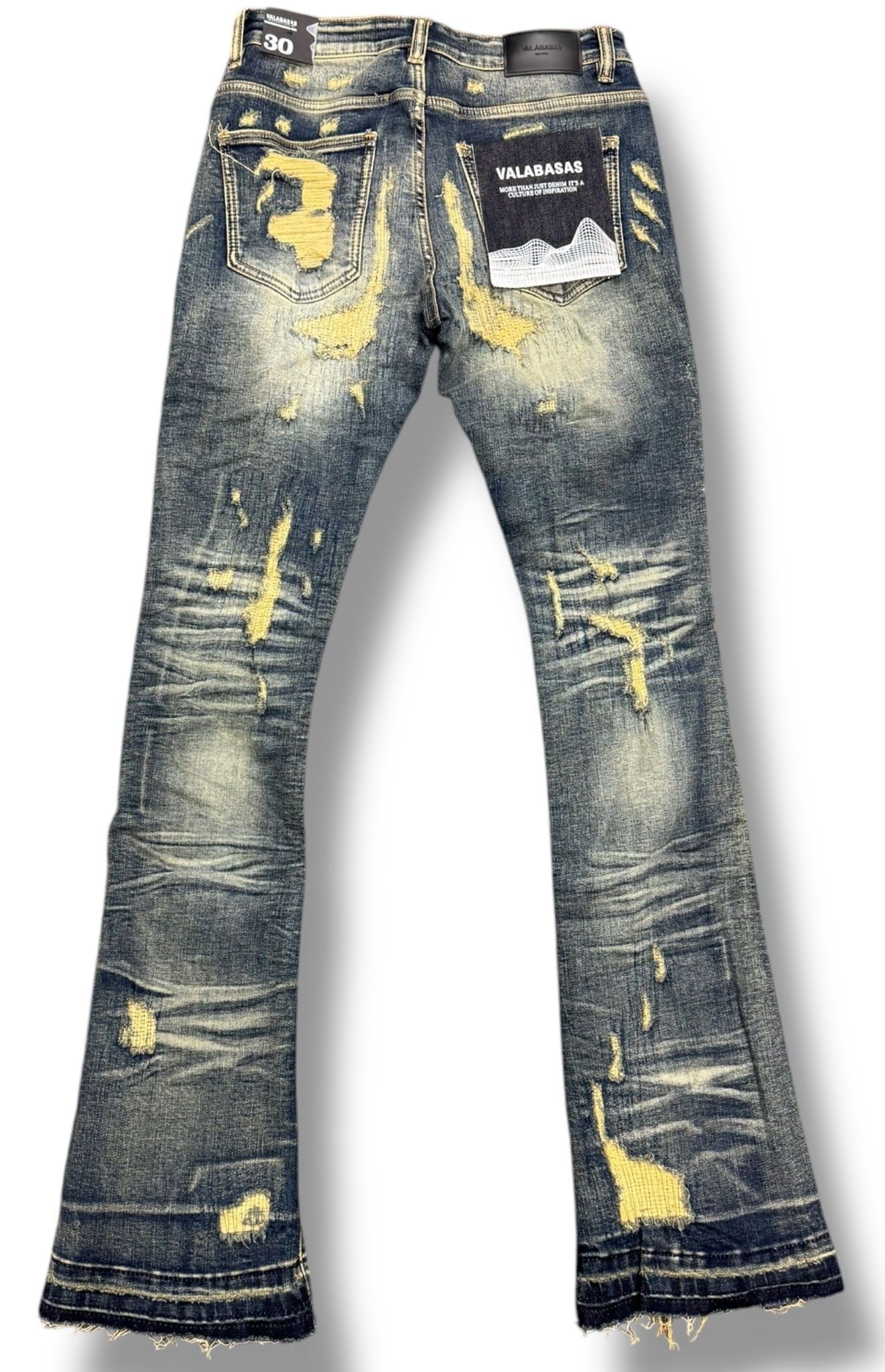 Back View of the Valabasas "TEARAWAY" DARK BLUE WASHED