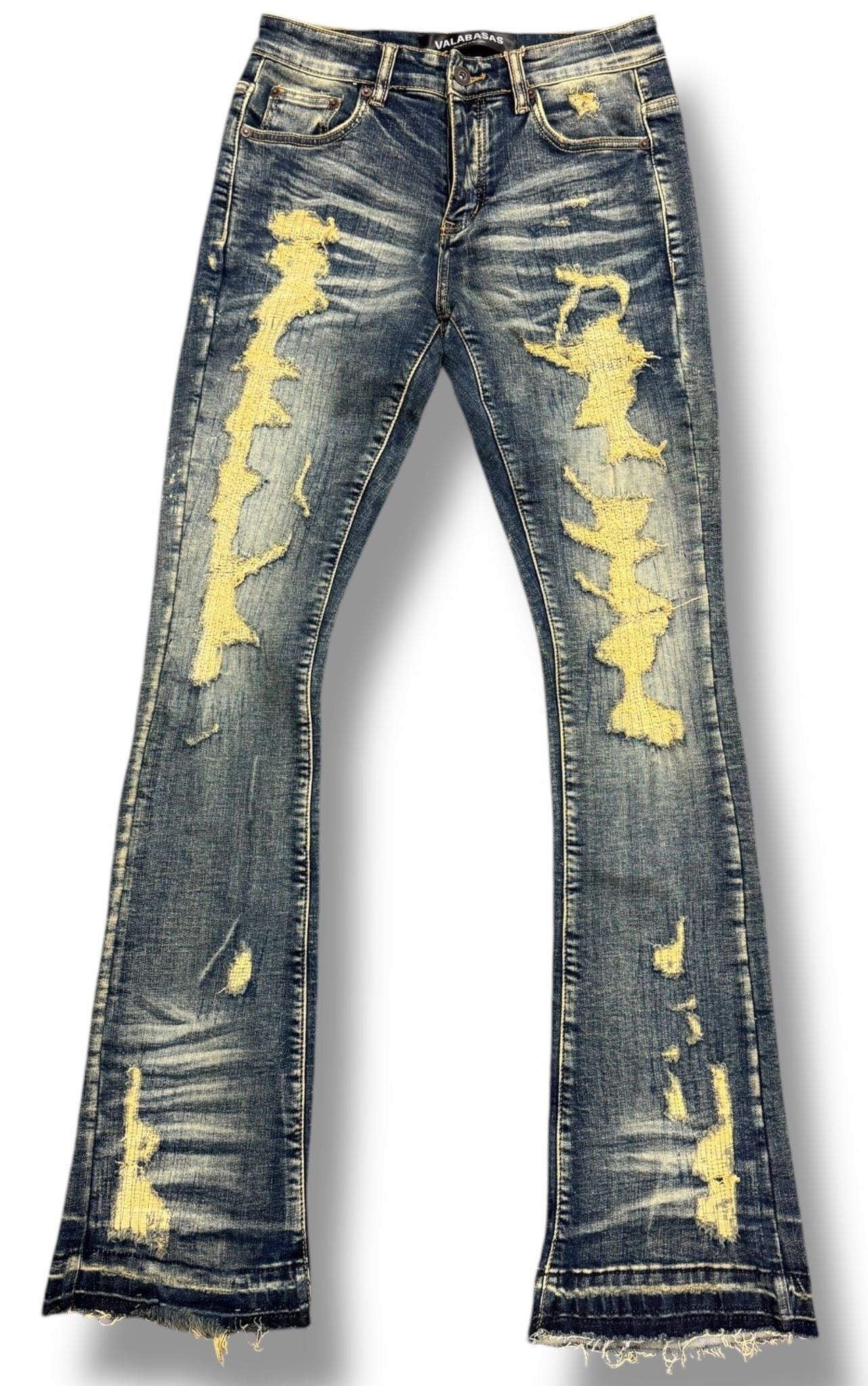 Front View of the Valabasas "TEARAWAY" DARK BLUE WASHED Jeans
