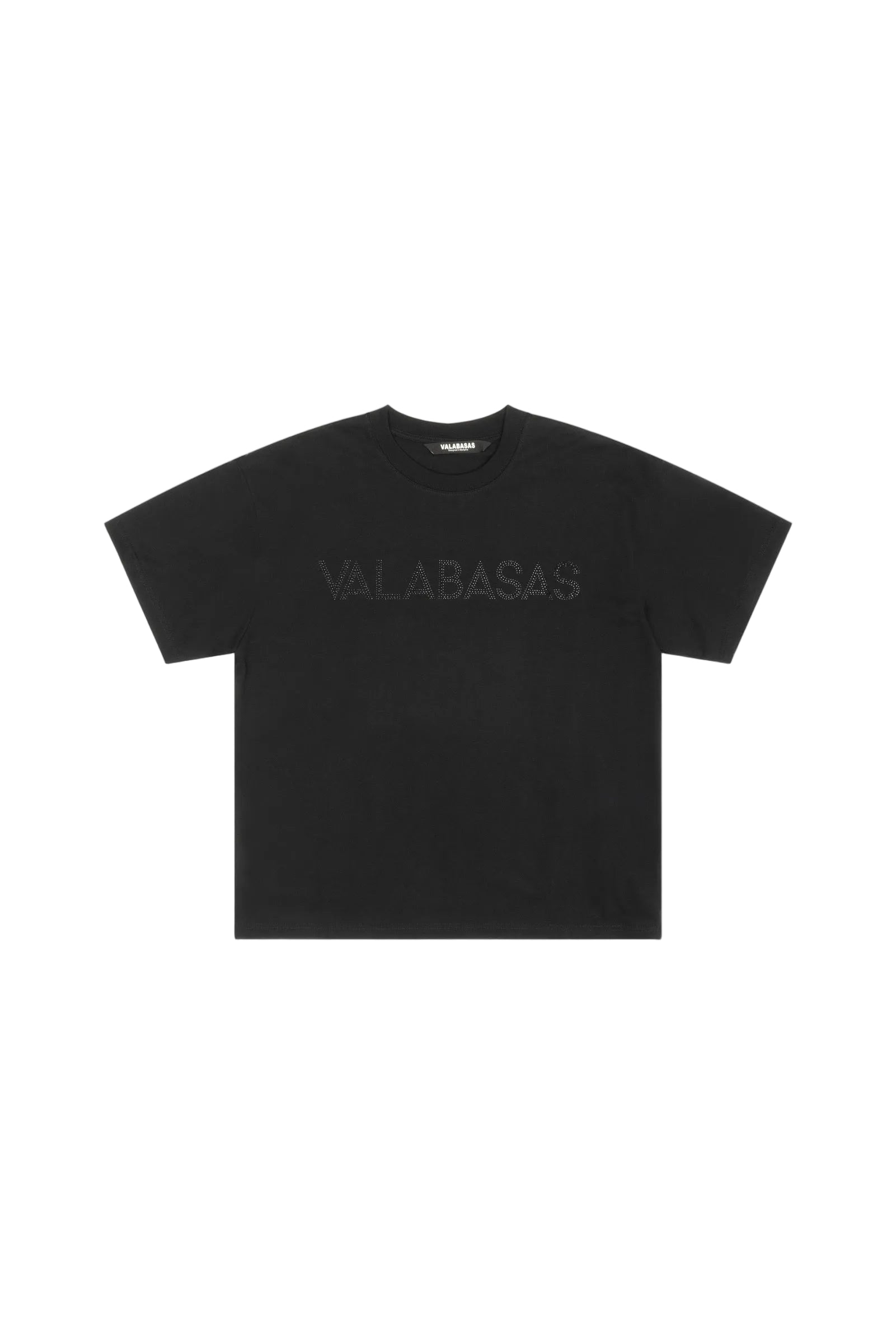 Front View of the Valabasas Kids “TEMPTATION” Tee in Black