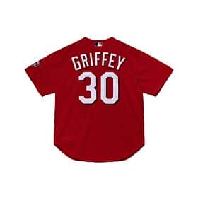 MLB AUTHENTIC BP JERSEY - BUTTON FRONT REDS 2000 KEN GRIFFEY JR