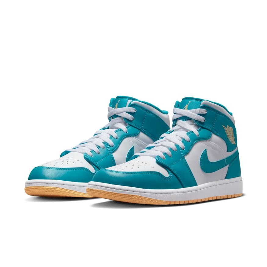 Air Jordan Footwear 7.5 / AQUATONE/CELESTIAL GOLD-WHITE Air Jordan 1 Mid